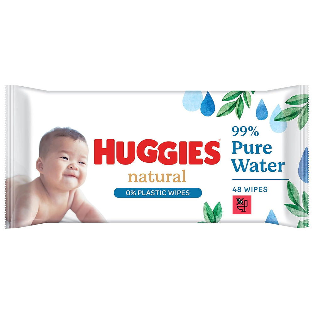 Huggies természetesen biológiailag lebomló nedves törlőkendők érzékeny babáknak, 8 x 48 törlőkendő, tömeges kiszerelés