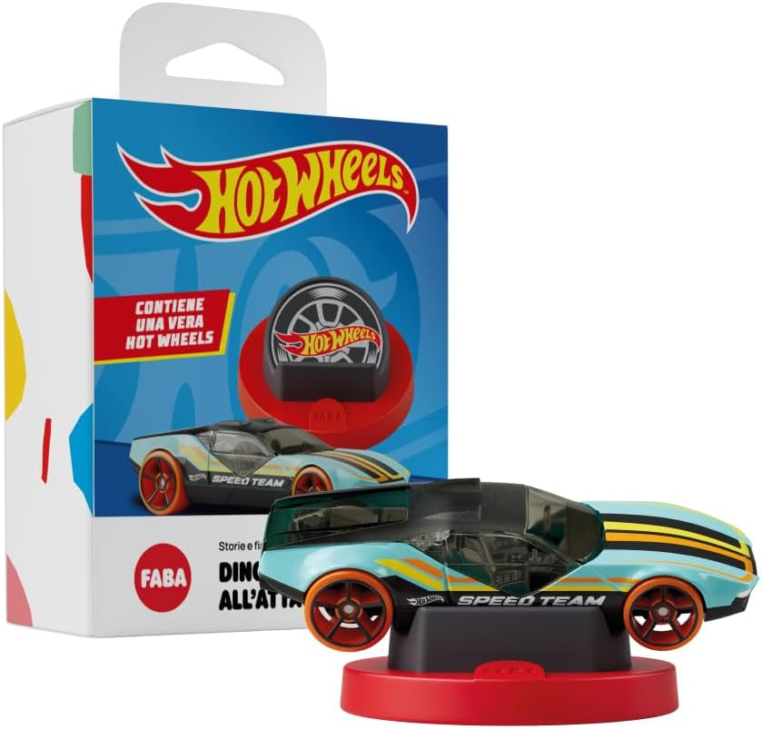 Hot Wheels dinozaur attack sound figure - povești și povești sonore pentru băieți și fete cu vârsta între 3-5 ani, jucărie cu conținut educațional, versiunea italiană Jucarii Bebe Naty Shop