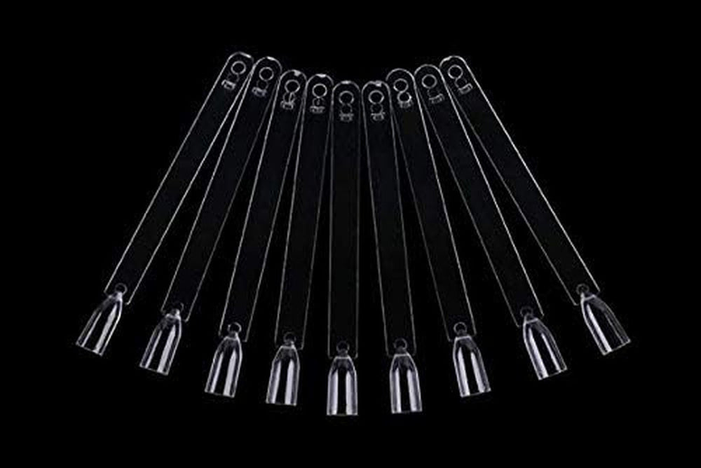 50 de bucăți de inele pentru sfaturi de artă pentru unghii, plăci transparente de culoare, bețișoare inelare pentru afișare a ojei, exerciții de salon de unghii, afișare a vârfurilor de unghii pentru afișare și exersare DIY Nail Art