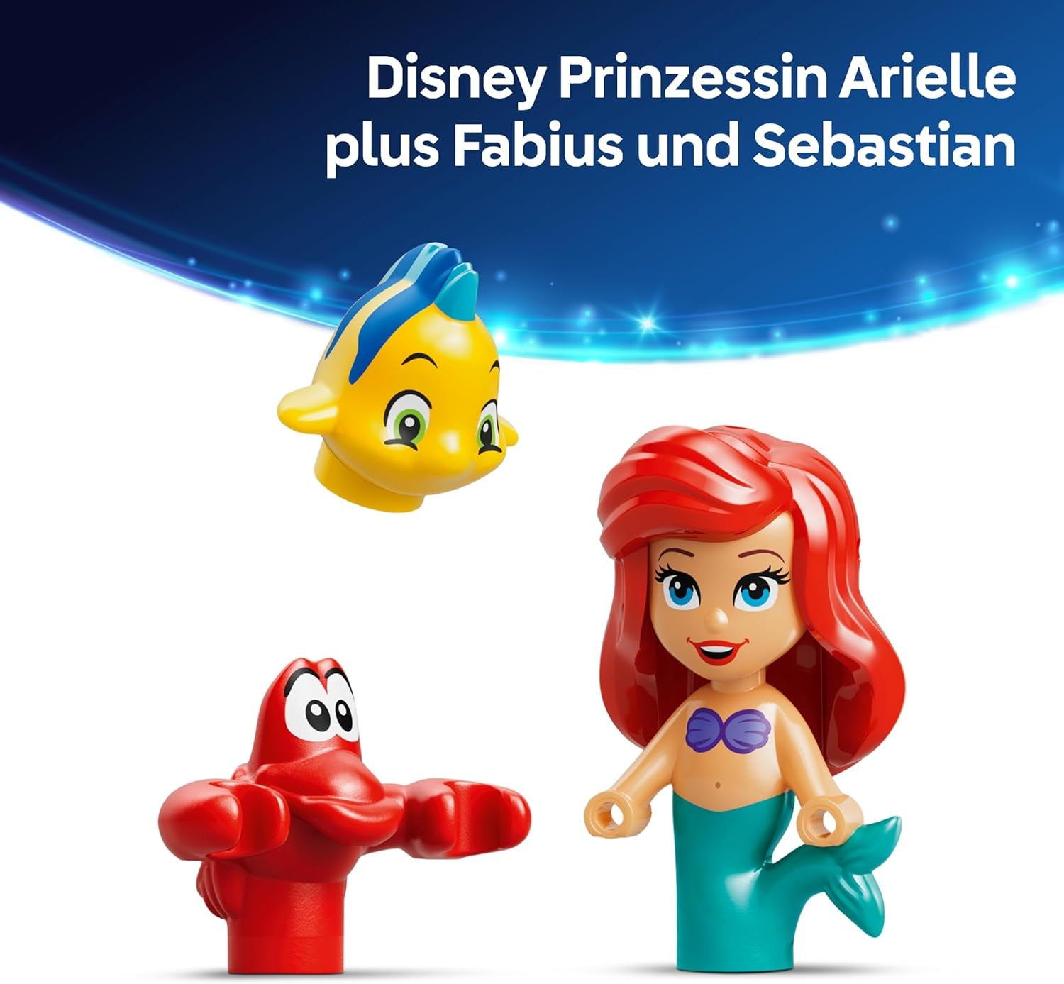 LEGO ǀ Disney Princess Arielles varázslatos mini kastély - Spielzeug Schloss aus Die kleine Meerjungfrau mit Einer Micro Puppe, Tierfiguren Sebastian & Fabius - Geschenk für Mädchen ab 5 Jahren - 43285