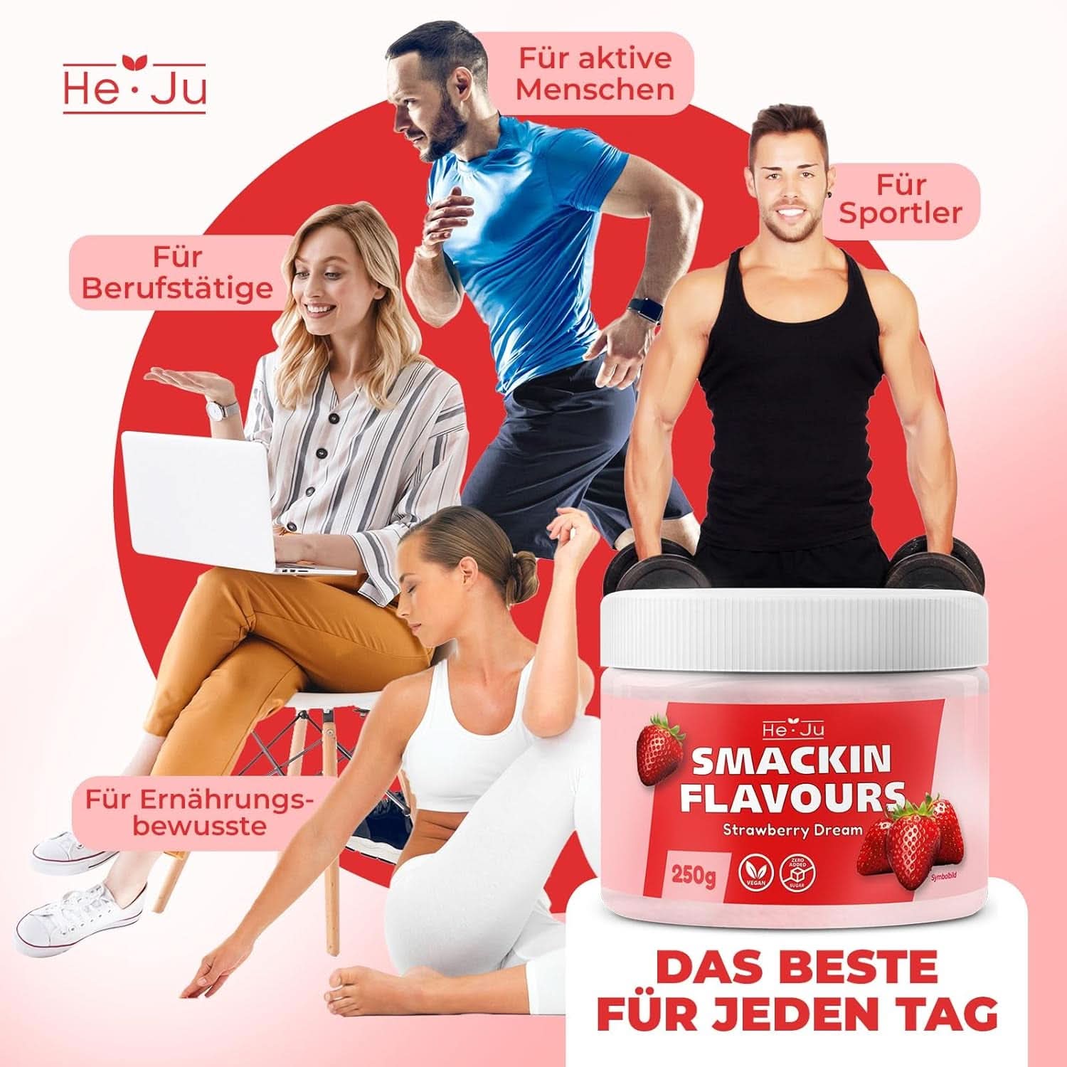 He-Ju, Eper ízű por, 250 grammos Aromas Naty Shop