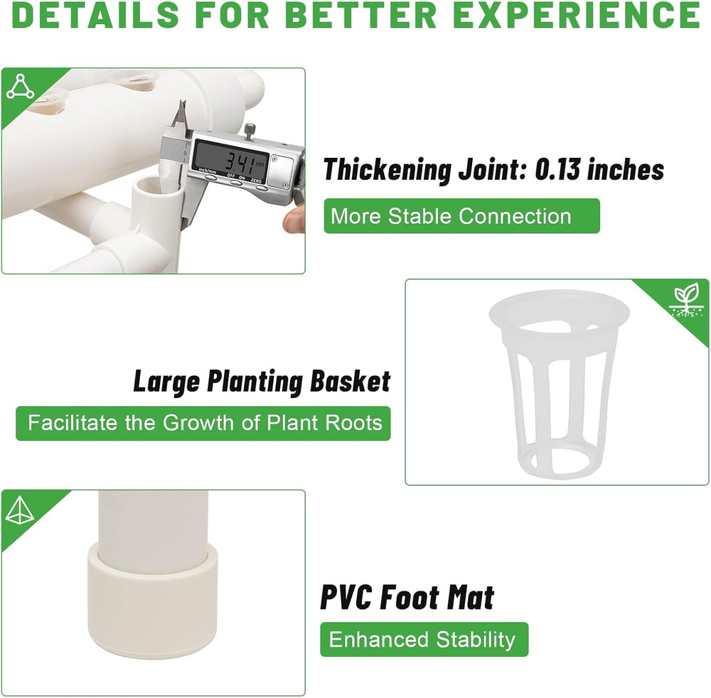 Hidroponikus termesztőkészlet és hidroponikus rendszer - Talajmentes növénytermesztési rendszerek | Tartalmazza a vízszivattyút | Időzítő | Víz alapú hidroponikus zöldségtermesztő rendszer (3 rétegben, 108 helyen)