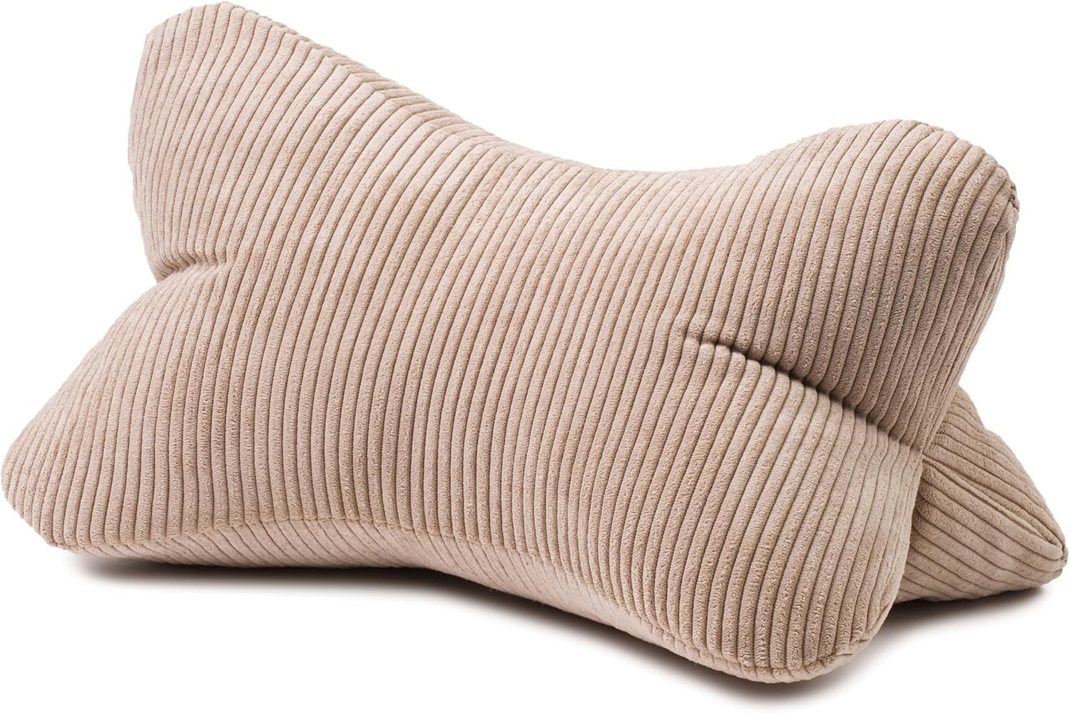 Gözze - Pernă de citit Capri, pernă de gât cu aspect fin de catifea reiată, pernă de citit și relaxare pentru gât și spate, 40 x 25 cm - Liliac