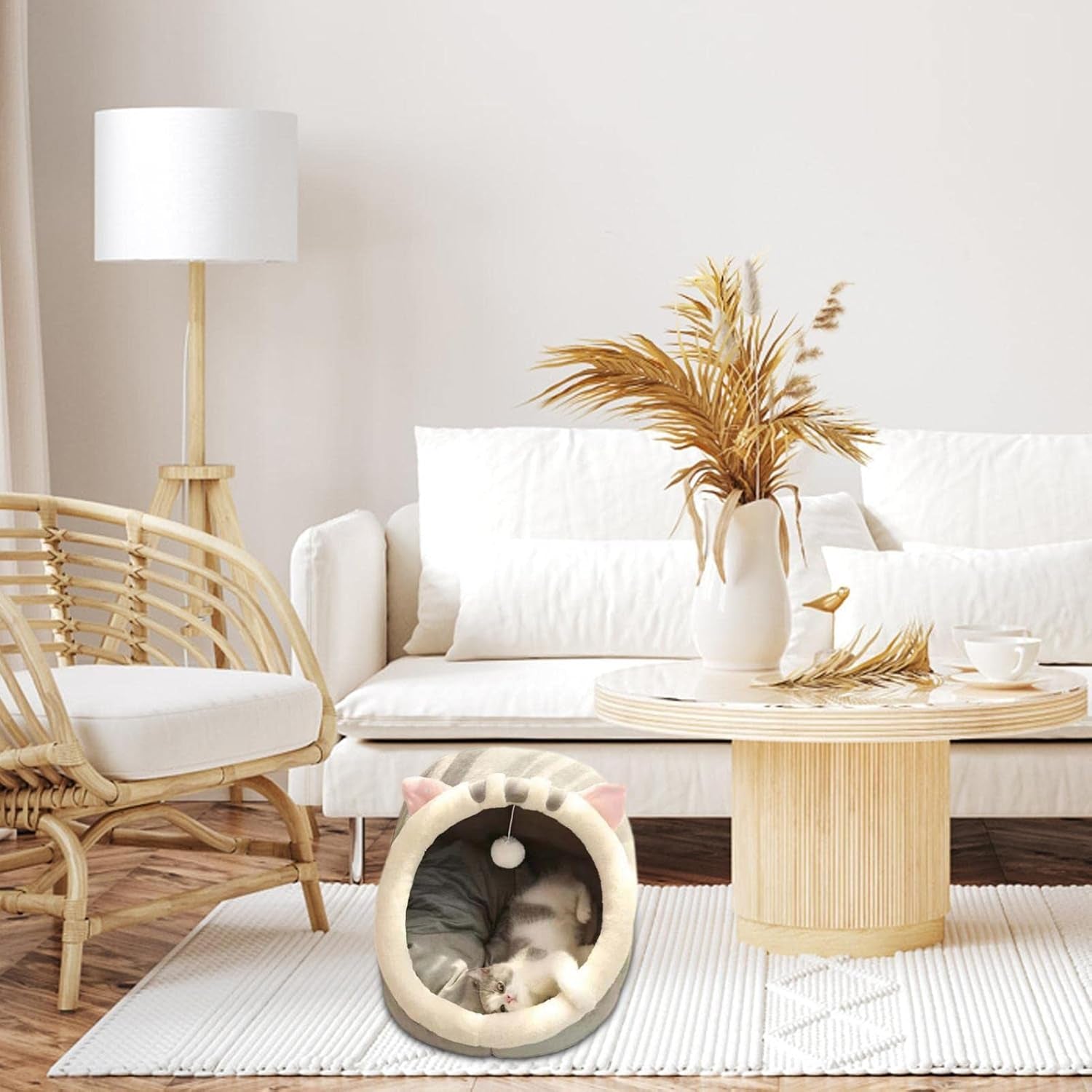 Katzenhaus Für Indoor Winterfest Wasserdicht Und Warm katzenhöhle Katzen Wasserdichtes Wetterfestes Faltbares Tierheim Warm Pet Nest, für Kleine bis Mittlere Größe Katzen