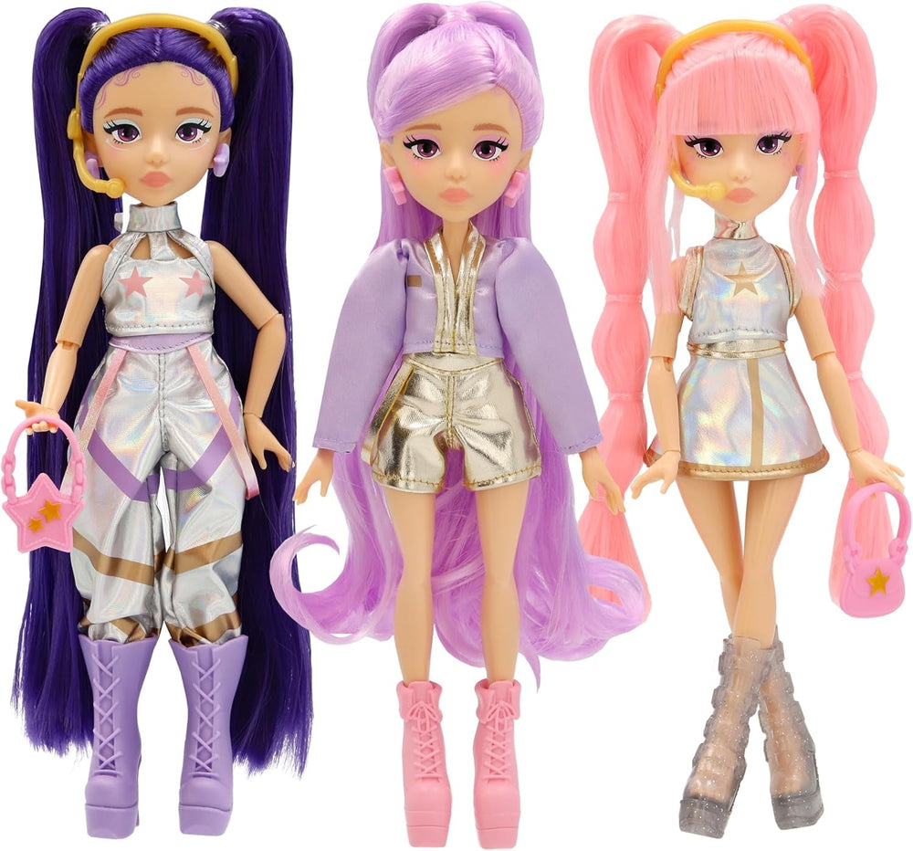 K-POP Idol Puppe Yuni Modepuppen K-Pop Moonlight-Stil, rosa geflochtenes Haar. 3 Accessoires zum Kreieren von Outfits Kinder ab 3 Jahren