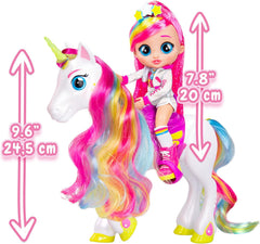 BFF by Tränenbabys Dreamy & Rym Deluxe-Set, exkluzív bewegliche Puppe Dreamy und Sein Einhorn Rym - Optimales Geschenk für Jungen und Mädchen ab 5 év