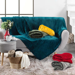 Douceur D'Intérieur, flanel takaró, 125 x 150 cm, rózsaszín, flanel paplanok és paplanok Naty Shop