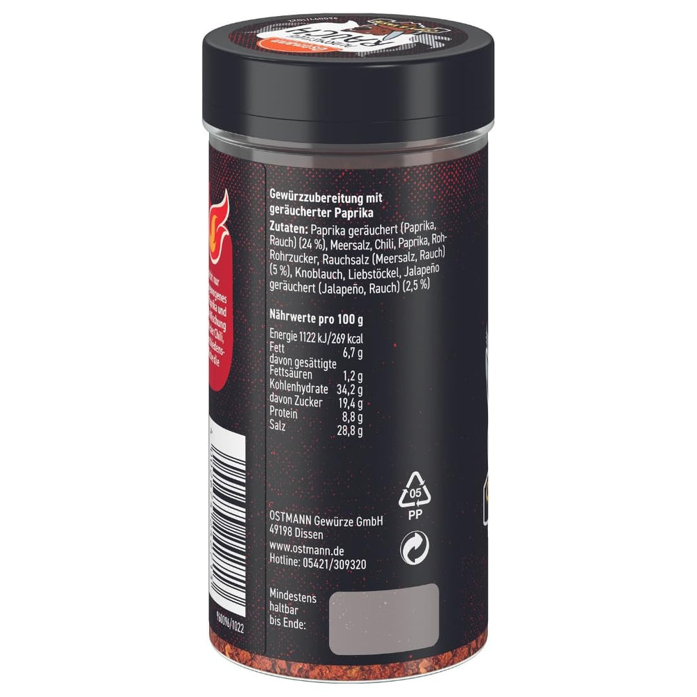 Ostmann Gewürze - Alarmstufe Rauch | Gewürzzubereitung mit Geräucherter Paprika | Für Burger, Grillfleisch und Co. | Freud doktor 115 g Streuerben