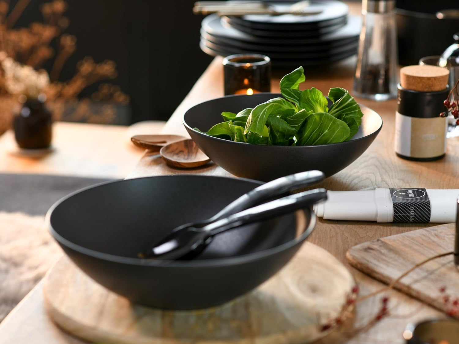 Creatable, 30007, Seria Soft Touch, set de veselă din 2 piese, set de salată din gresie, potrivit pentru mașina de spălat vase și cuptorul cu microunde, Fabricat în Portugalia