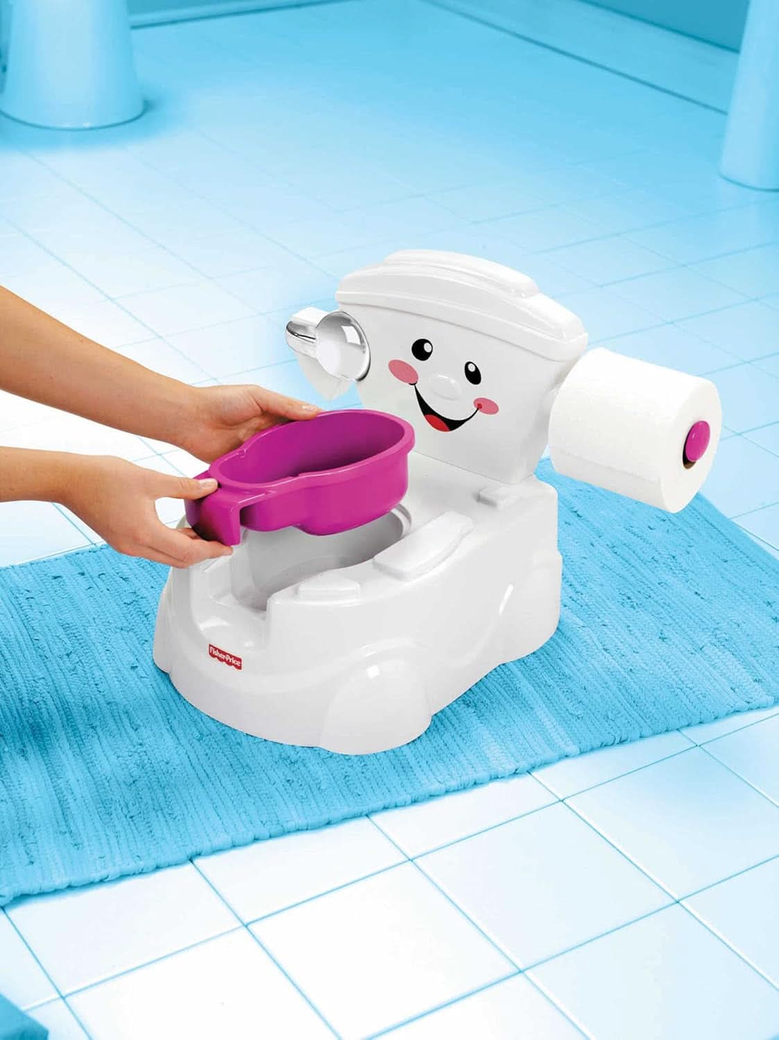 Fisher-Price Meine Erste Toilette, Baby Töpfchen, Mit Musik & Lustigen Sätzen, Tragbare Baby Toilette, Abnehmbarer Toilettenaufsatz, Deutsche Version, Ab 1 Jahr, P4326 Kiegészítők Élelmiszer és szoptatás Bebe Naty Shop