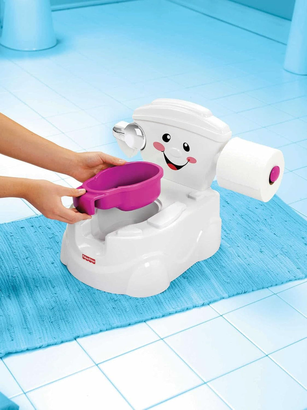 Fisher-Price Meine Erste Toilette, Baby Töpfchen, Mit Musik & Lustigen Sätzen, Tragbare Baby Toilette, Abnehmbarer Toilettenaufsatz, Deutsche Version, Ab 1 Jahr, P4326 Kiegészítők Élelmiszer és szoptatás Bebe Naty Shop