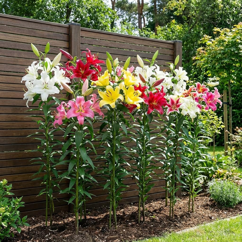 Óriás liliomhagymák Hardy Tree kollekció - Hardy virághagymák - 15 darabos csomag 5 fajtában és színben - Holland keverék kerti ültetésre (nem magvak, nem mesterséges)