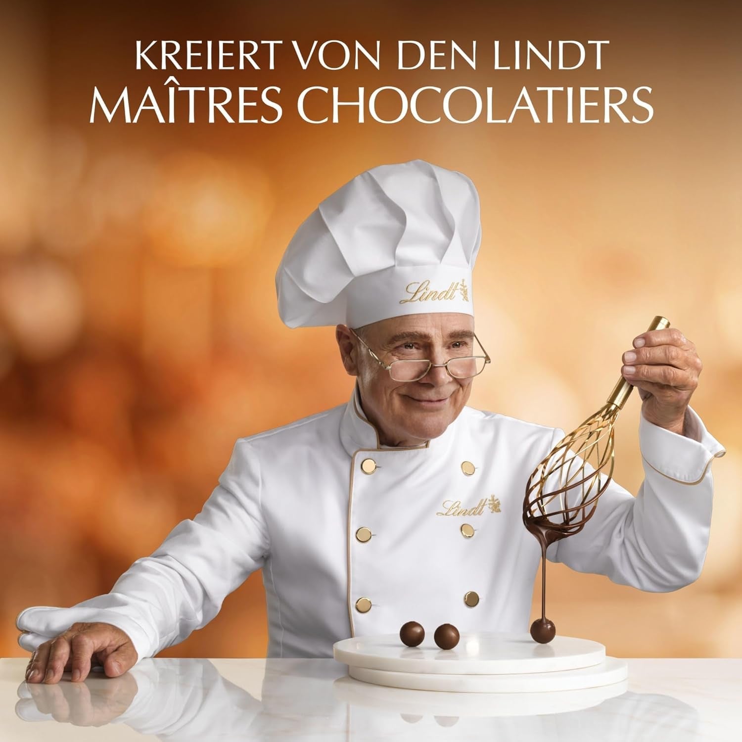 Asortiment clasic de bile de ciocolată Lindt LINDOR | aprox. 80 de bile de ciocolată (cu lapte, albă, neagră 60%, alune) | Pachet vrac, 1 kg