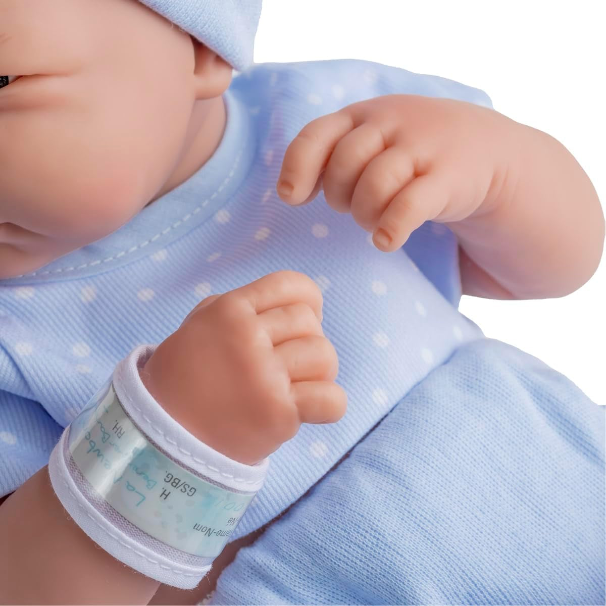 jc toys 102-18540 – Kinderpuppe, Körper aus Gummi, Blue Kleidung mit Punken, 36 cm
