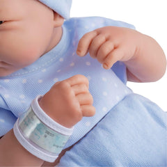 jc toys 102-18540 – Kinderpuppe, Körper aus Gummi, Blue Kleidung mit Punken, 36 cm