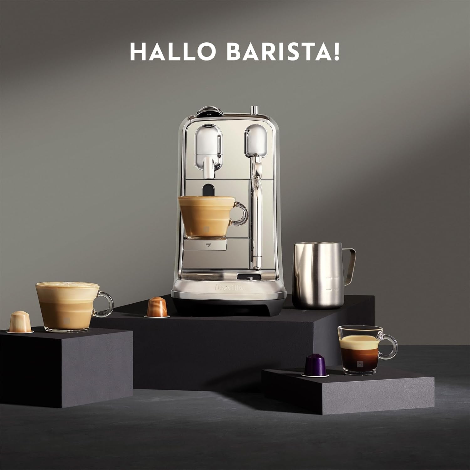 Espressor cu capsule Sage Nespresso SNE800BSS Creatista Plus, oțel inoxidabil periat