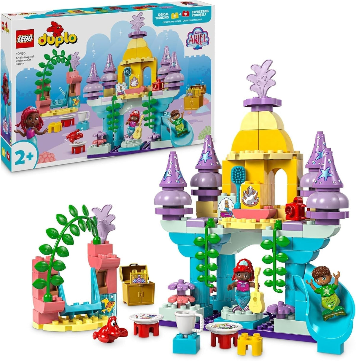 LEGO DUPLO | Disney Ariel varázslatos víz alatti palotája, oktatójáték Ariel sellő számára, víz alatti kastély 2 évesnél idősebb gyermekek számára 10435 Építőkészlet Besuche den LEGO-Store Alapértelmezett cím