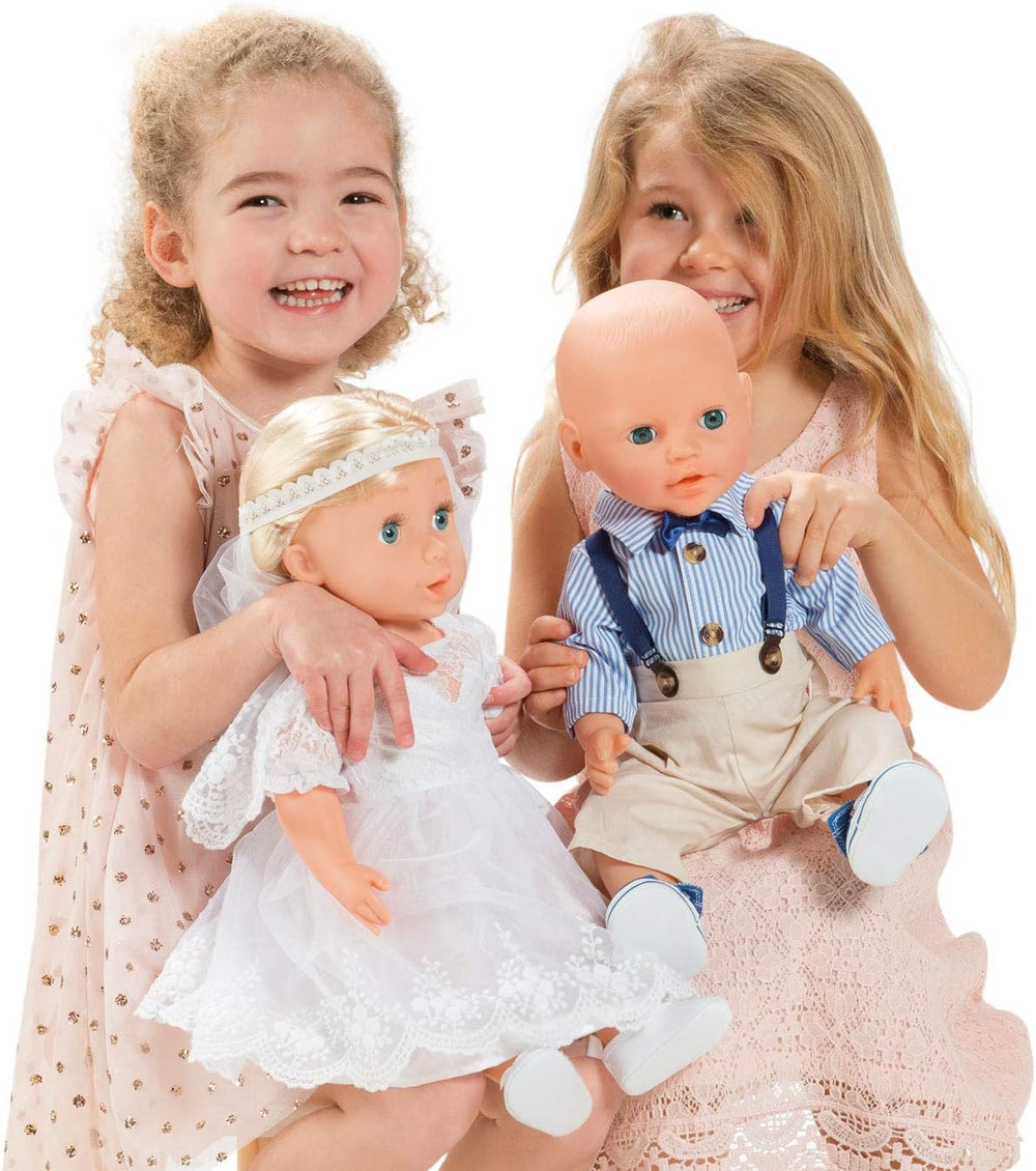 Heless 1021 - Bekleidungs-Set für Puppen im Design von Bräutigam Franz, 2 teilig mit Hose und Hemd, Größe 28-35 cm, für eine rauschende Puppenhochzeit