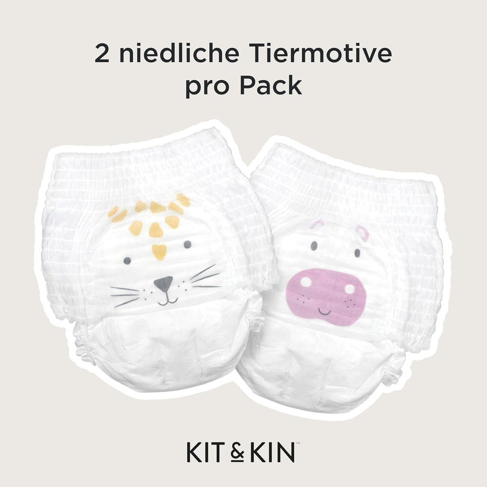 Kit & Kin Premium Eco pelenkák, 4-es méret (9-16 kg), 132 pelenka, növényi alapú és hipoallergén, megbízható szivárgásvédelem, vegán és kegyetlenség mentes