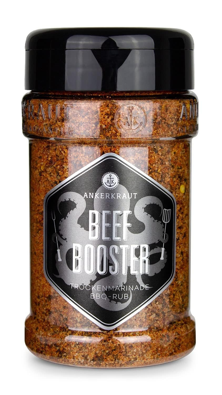 Ankerkraut Beef Booster, Rub Brisket és Steak Gewürz, Gewürzmischung für Fleisch, 230 g Streuerben