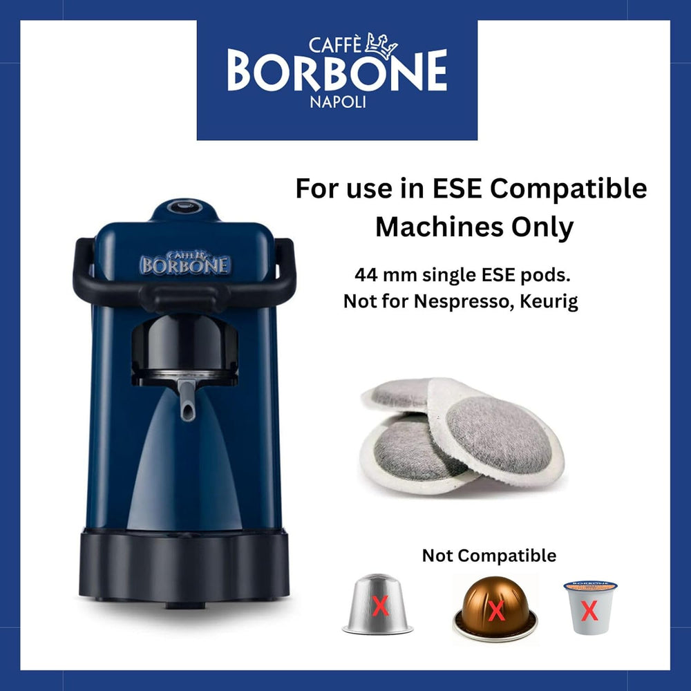 Caffè Borbone Kompostierbare Kaffeepads, Blaue Kaffeemischung - 50 Pads - Kompatibel mit ESE System Papier Pads 44 mm