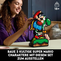 LEGO Super Mario World: Mario és Yoshi Nintendo gyűjthető készlet, pixel figurák, modellépítés és megjelenítés, lakberendezés és gyűjtemények, modellkészlet és ajándék felnőtt rajongóknak 71438 építőkészlet Besuche den LEGO-Store