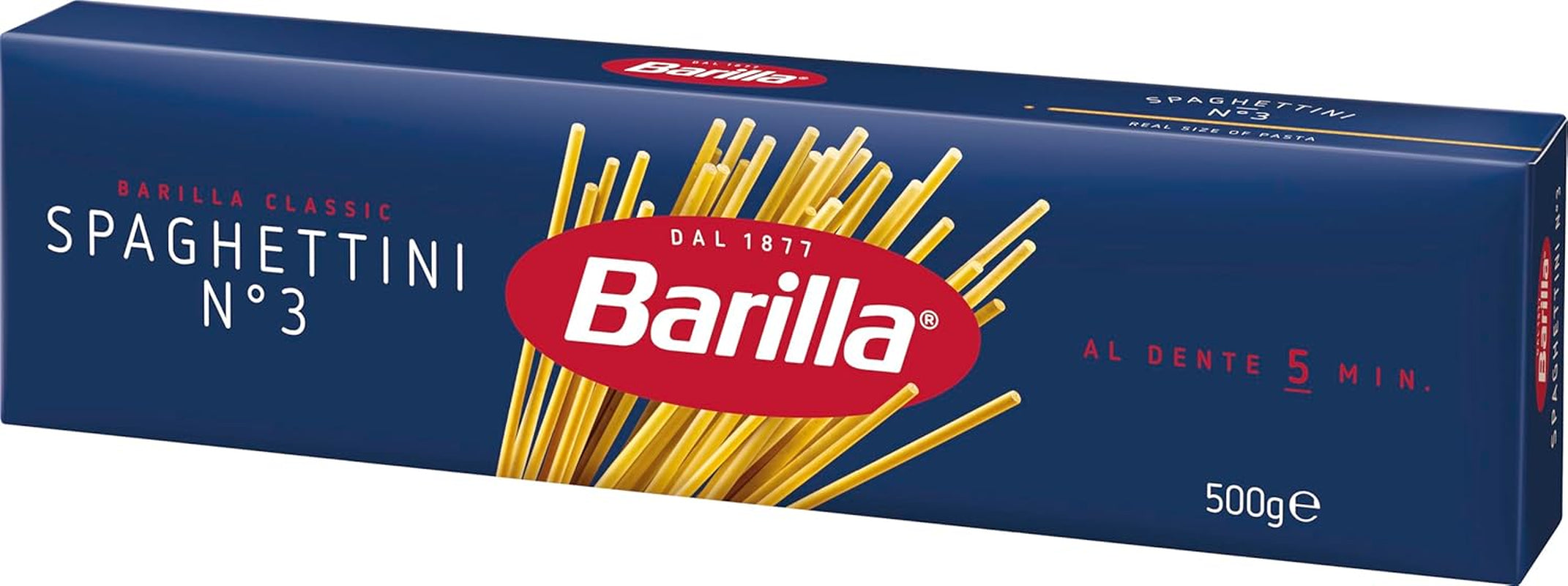 Pasta Barilla Classic Spaghettini sz. 3 kiváló minőségű durumbúza, mindig al dente (1 x 500 g)