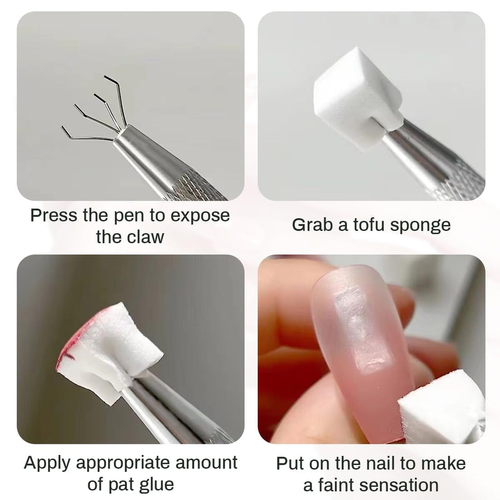 100 Stück Nail Art Schwamm Mit Metallgreifer, Sponge Brush Applikator, Sponge Nagel Pinsel, Maniküre Zubehör Für Nägel, Um Eine Vielzahl Von Gradient Nail Art Patterns Zu Erstellen