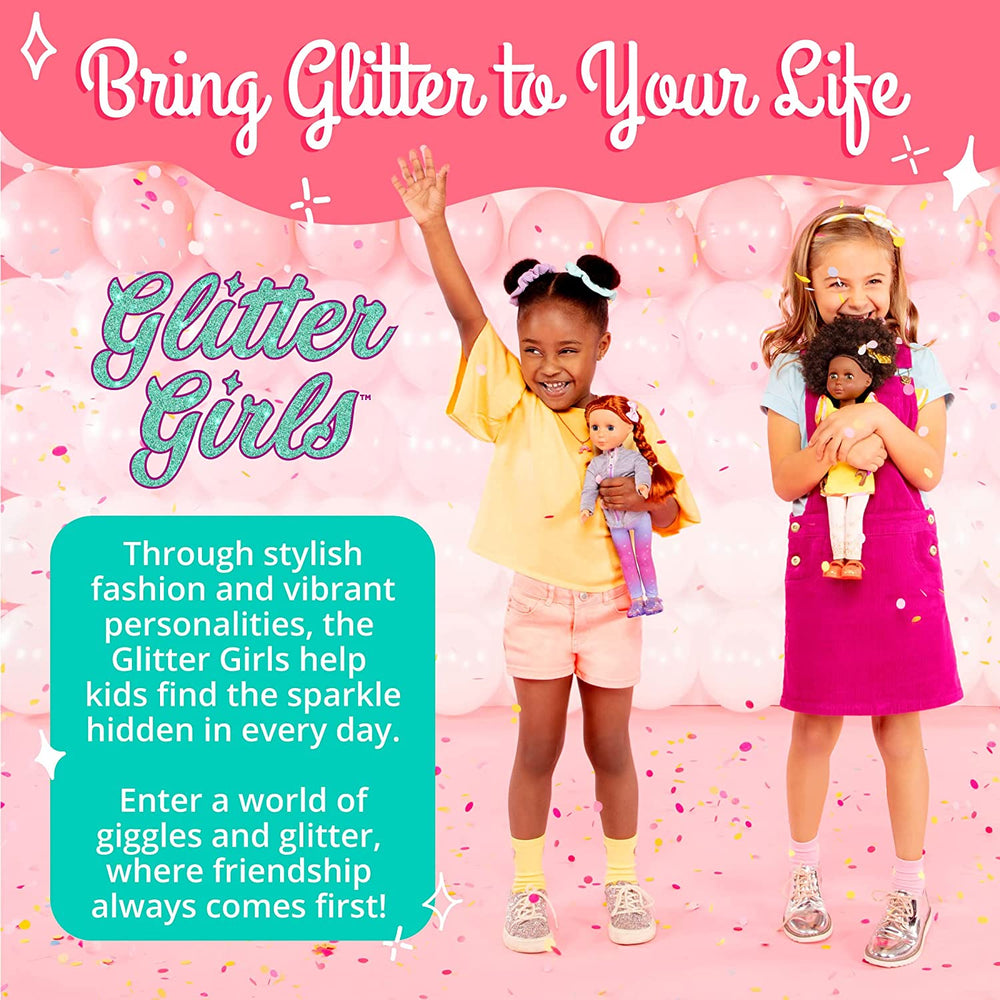 Glitter Girls - GG Surprise születésnapi parti szett és Sashka - Bewegliche 36 cm Puppe Sashka - Überraschungs-Geburtstagsparty-Szett - Tisch & Stühle Möbel - 3 Jahre +