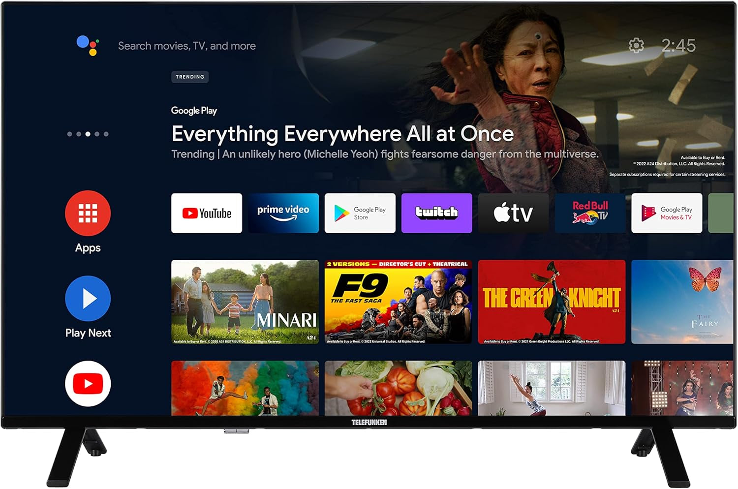 Telefunken XF40AN750M Televizor Smart de 40 inch/Android (Full HD, HDR, triplu tuner, Bluetooth)