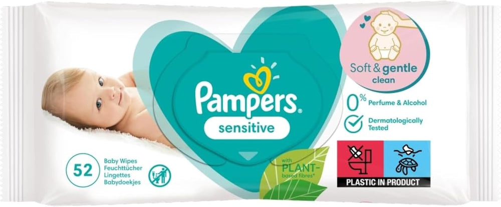 Pampers Sensitive babatörlő, 15 db 80 db-os törlőkendő, 1200 db babatörlő, 2 az 1-ben gyengéd tisztítás és bőrvédelem