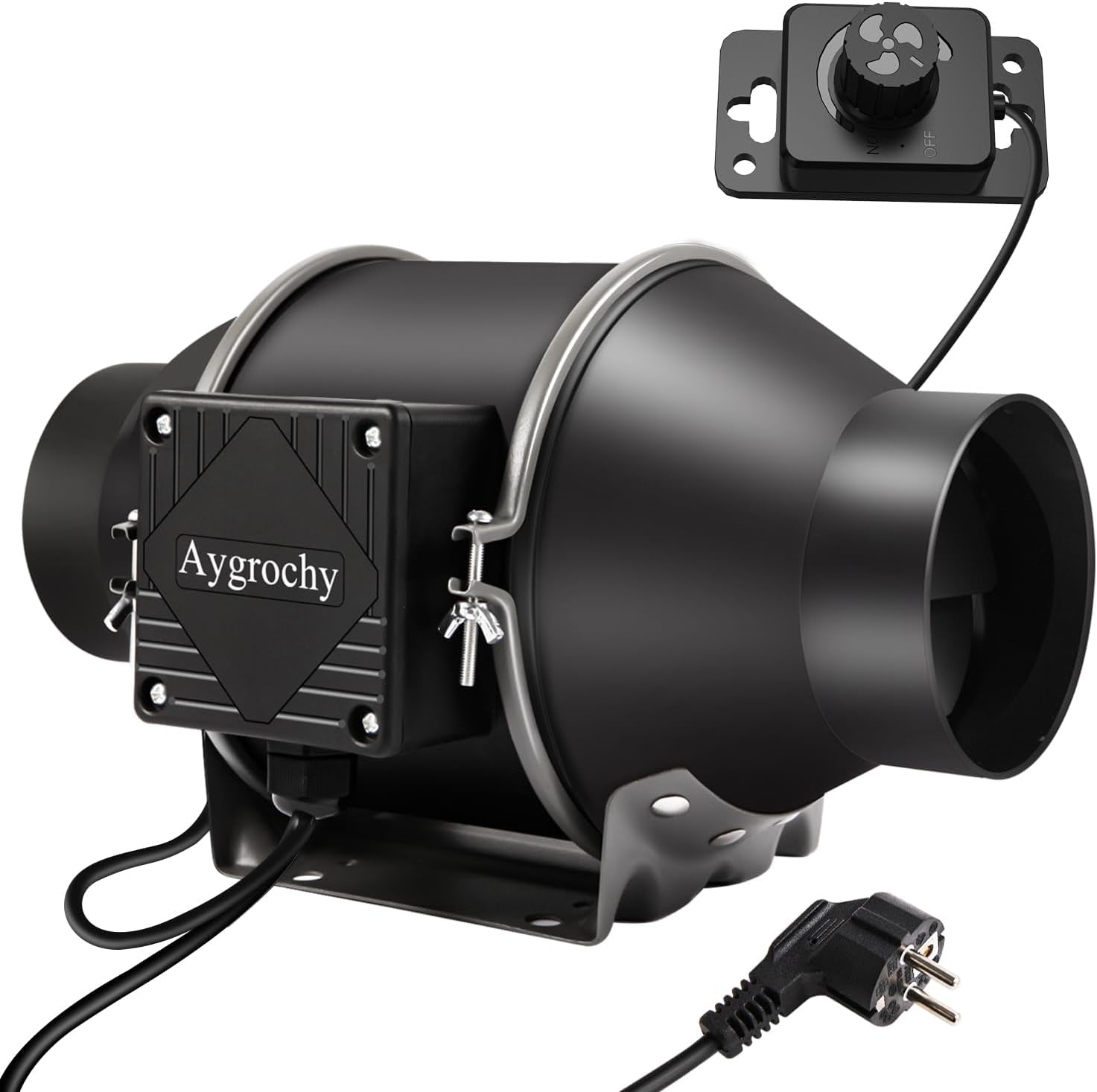 Aygrochy 200 mm-es 70 W-os, állítható csőventilátor EC motoros kipufogóventilátor fűtéshez, hűtéshez, nyomásfokozókhoz, termesztősátrakhoz, hidroponikához, háztartási, szellőztetéshez és kipufogóventilátorhoz.