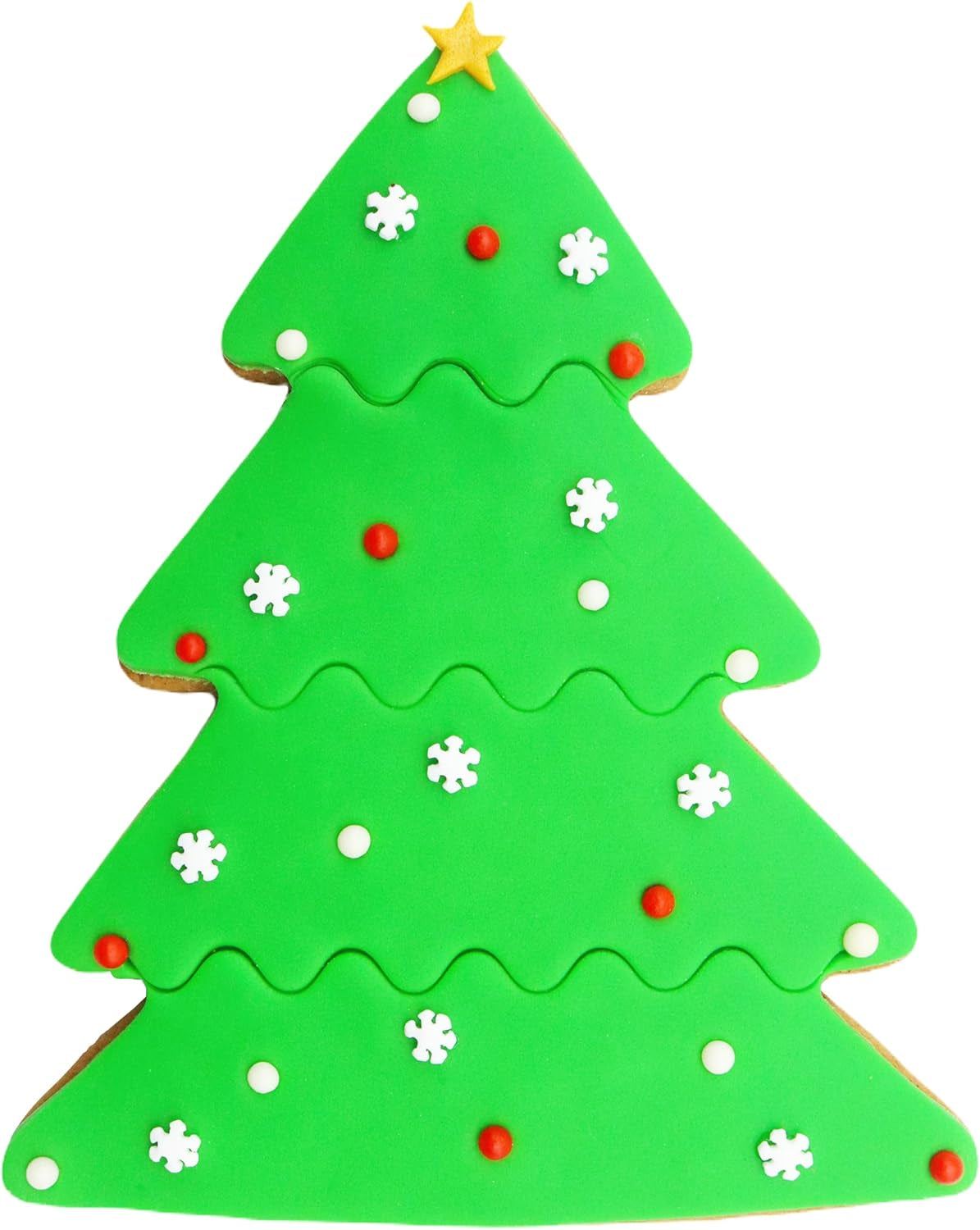 Formă gigantică de biscuiți de Crăciun, brad de Crăciun (18cm / 7"), verde