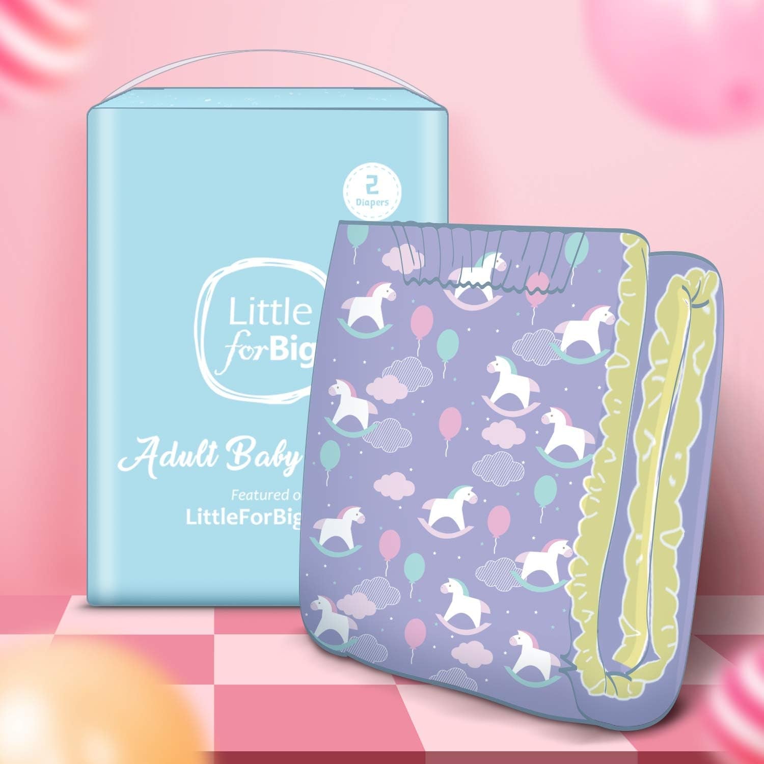 Nyomtatott pelenkák felnőtteknek, 5500-5800 ml, 10 darab – Small Fantasy (M)