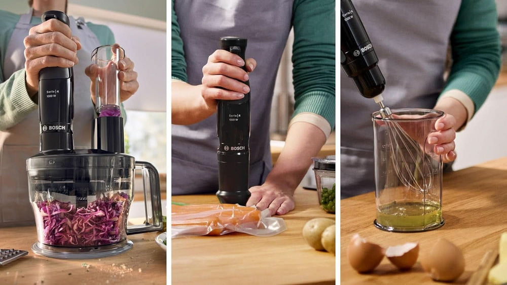 Bosch Standmixer Ergomaster Serie 4, 1000 Watt, Edelstahl-Mixstab, Zerkleinerer, Mix-/Messbecher, Schwarz Kitchen Naty Shop