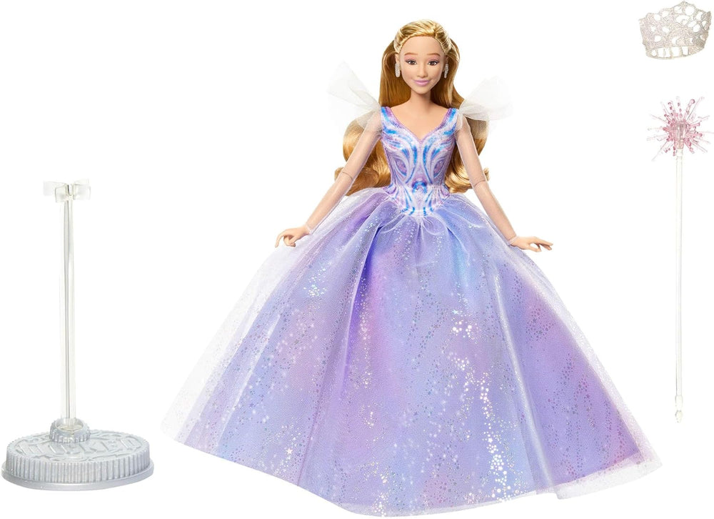 Mattel Wicked: Partea a 2-a de Universal Pictures Păpușă Glinda Deluxe cu ținută detașabilă și 3 accesorii, inspirată din film, JFM13, [Multicoloră]