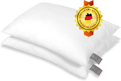 FAM Home Pernă 80X80 Set de 2 Microfibre moi - Pernă 80X80 Suferă de alergii Cu suport optim pentru gât și cap - Pernă interioară Respirabilă Reglarea umidității Antibacteriană Perne ortopedice cervicale Naty Shop