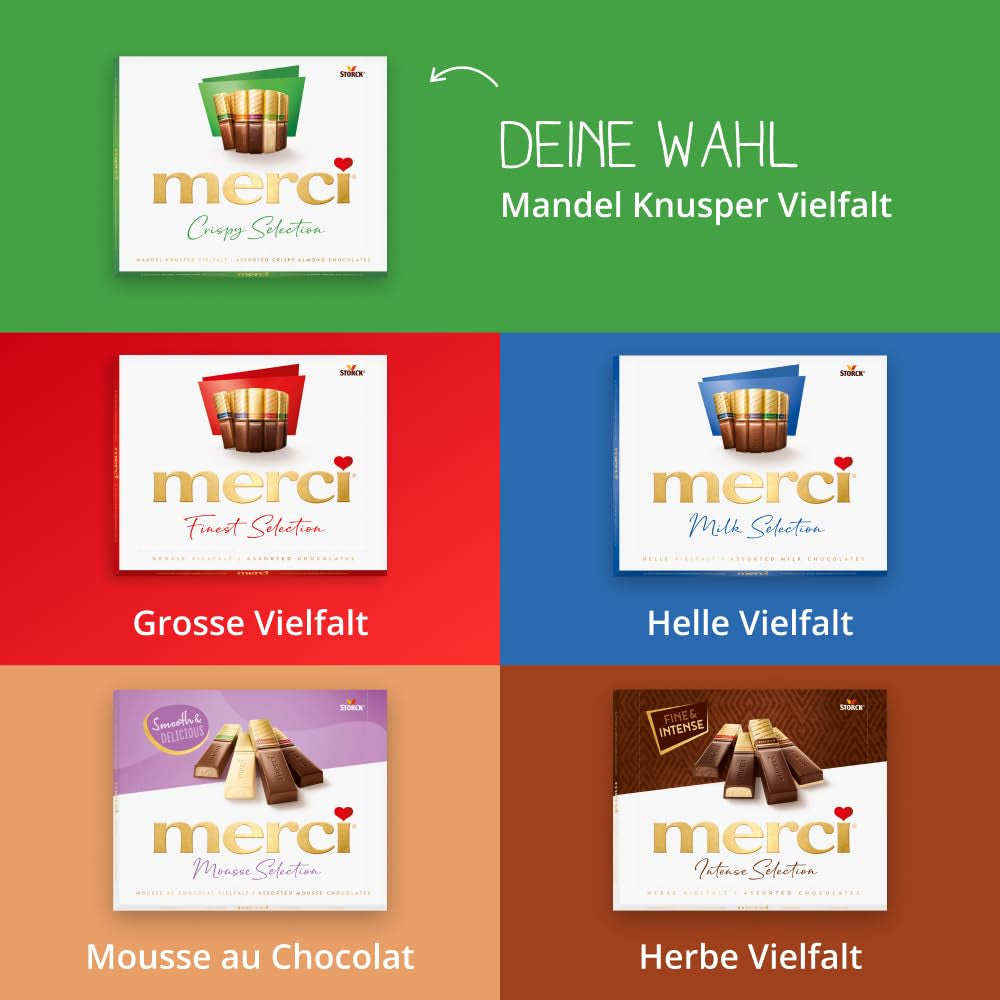 Finest Selection Variety Mandula Crunch – 10 x 250g – Töltött és töltetlen csokoládé különlegességek