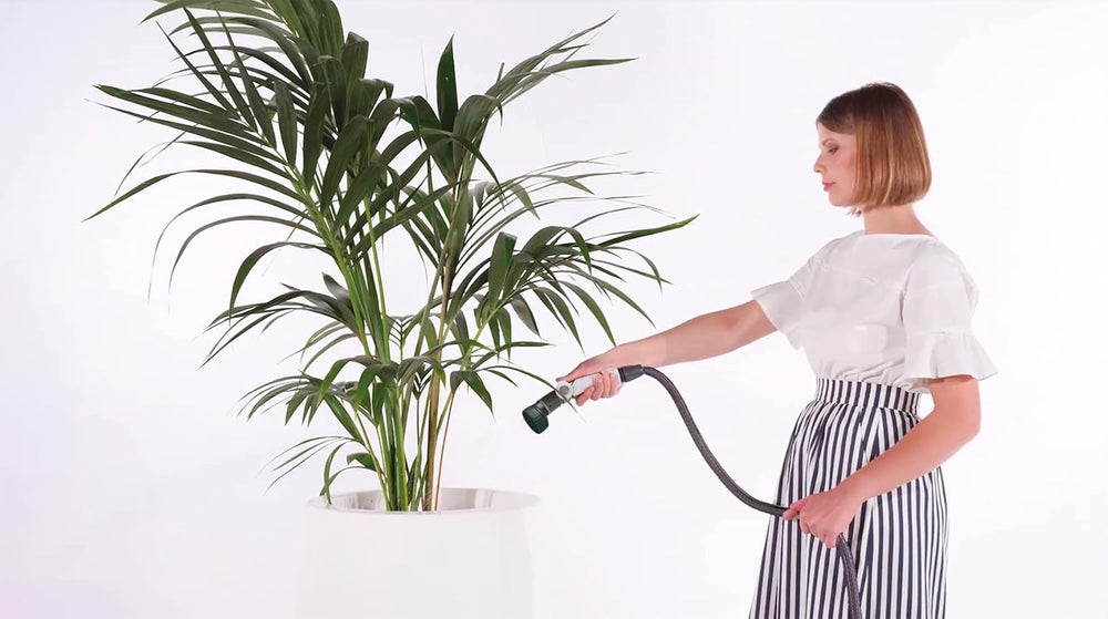 GF SRL, Aquapop Gri Ediție Limitată cu furtun textil autoextensibil de 25 m Fabricat în Italia, pungă de plastic moale, duze și fitinguri Lancia 8 pentru irigarea grădinii, gri închis