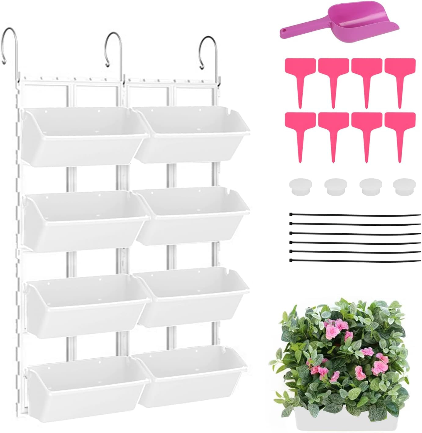 Hängende Vertikale Wand Pflanze, Vertikale Pflanzenwand Balkonbar Pflanzenwand Indoor mit Smart-Timer und Wasserpumpe Blumentopf Wand für Hof Garten Balkon Home Decoration