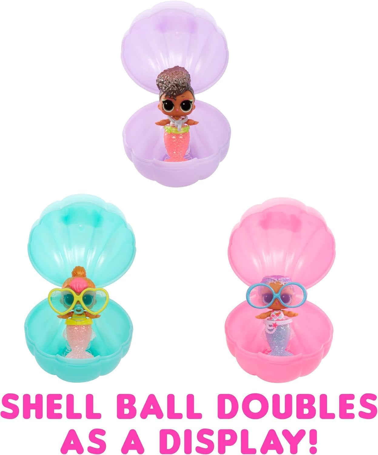 L.O.L. Surpriză! Mermaids Baby Sisters - Cu cozi care își schimbă culoarea, Selecție surpriză, Conține 1 păpușă cu accesorii drăguțe, Colecționează toate cele 8 păpuși, Pentru copii cu vârsta peste 4 ani (pachet de 2) Papusi Naty Shop