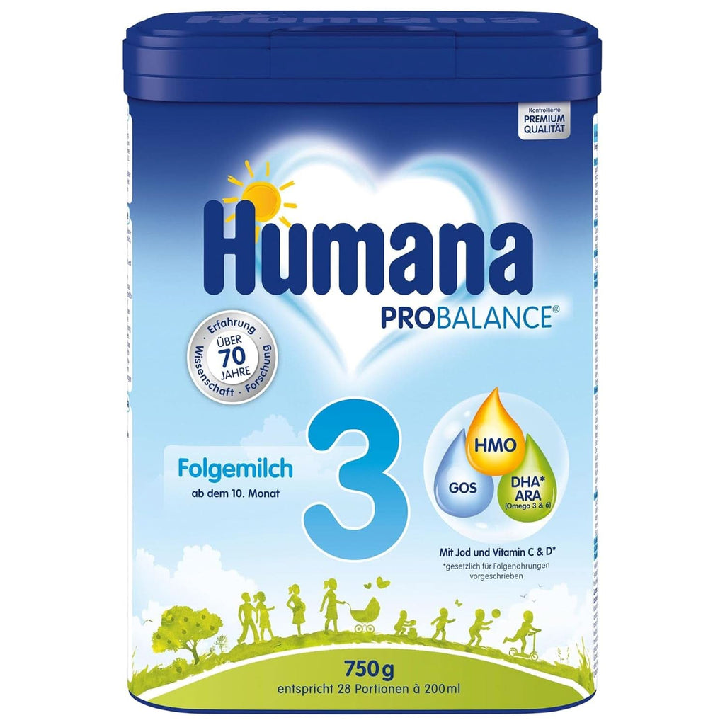 Humana PROBALANCE lapte de continuare 3, din luna a 10-a, hrana pentru bebelusi dupa alaptare, hrana initiala sau lapte de continuare 2, ideal pentru alimentatie suplimentara, 750 g Mama si Copilul Naty Shop 750 grame