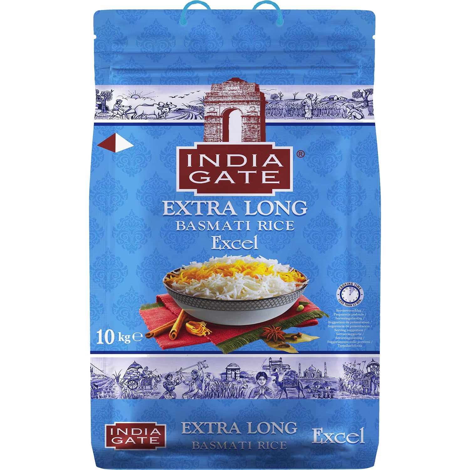 INDIA GATE Premium Basmati Rice – Hosszú szemű finom, aromás rizs Indiából, finom hosszú szemű (1 x 5 kg)