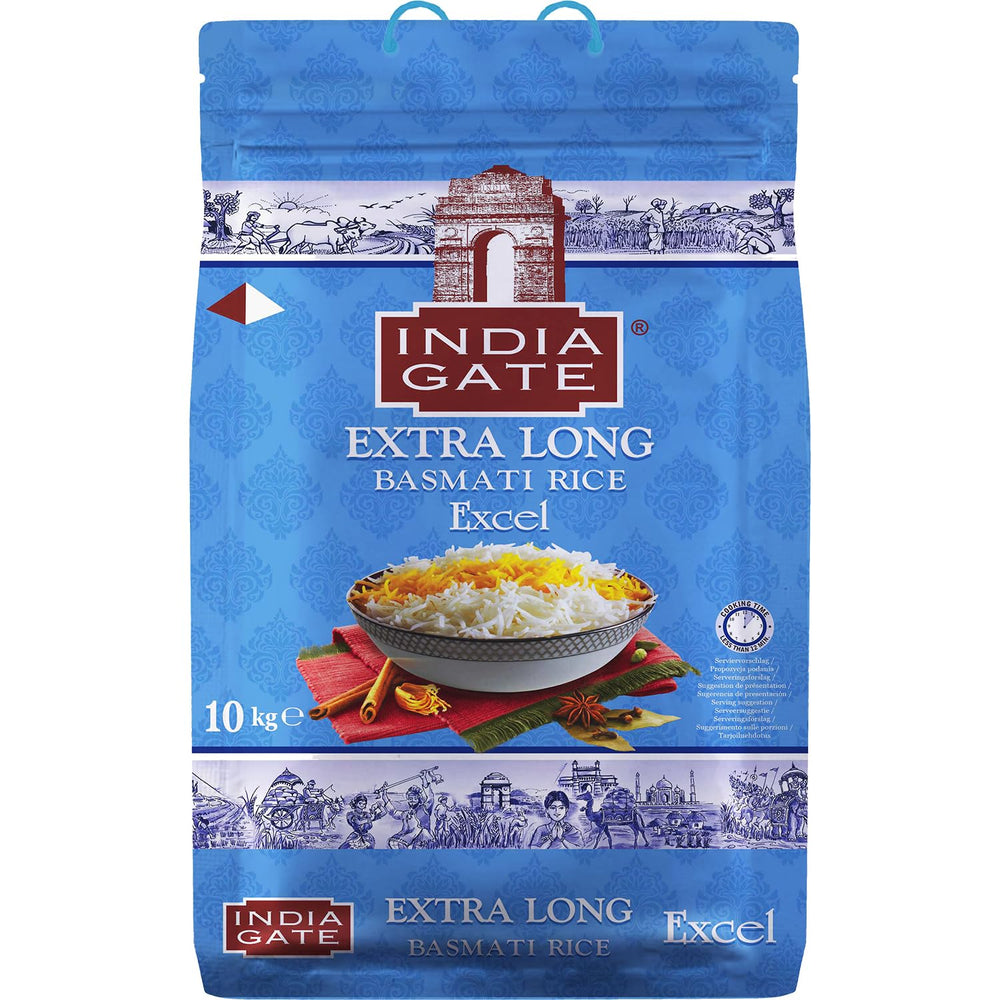 INDIA GATE Premium Basmati Rice – Hosszú szemű finom, aromás rizs Indiából, finom hosszú szemű (1 x 5 kg)