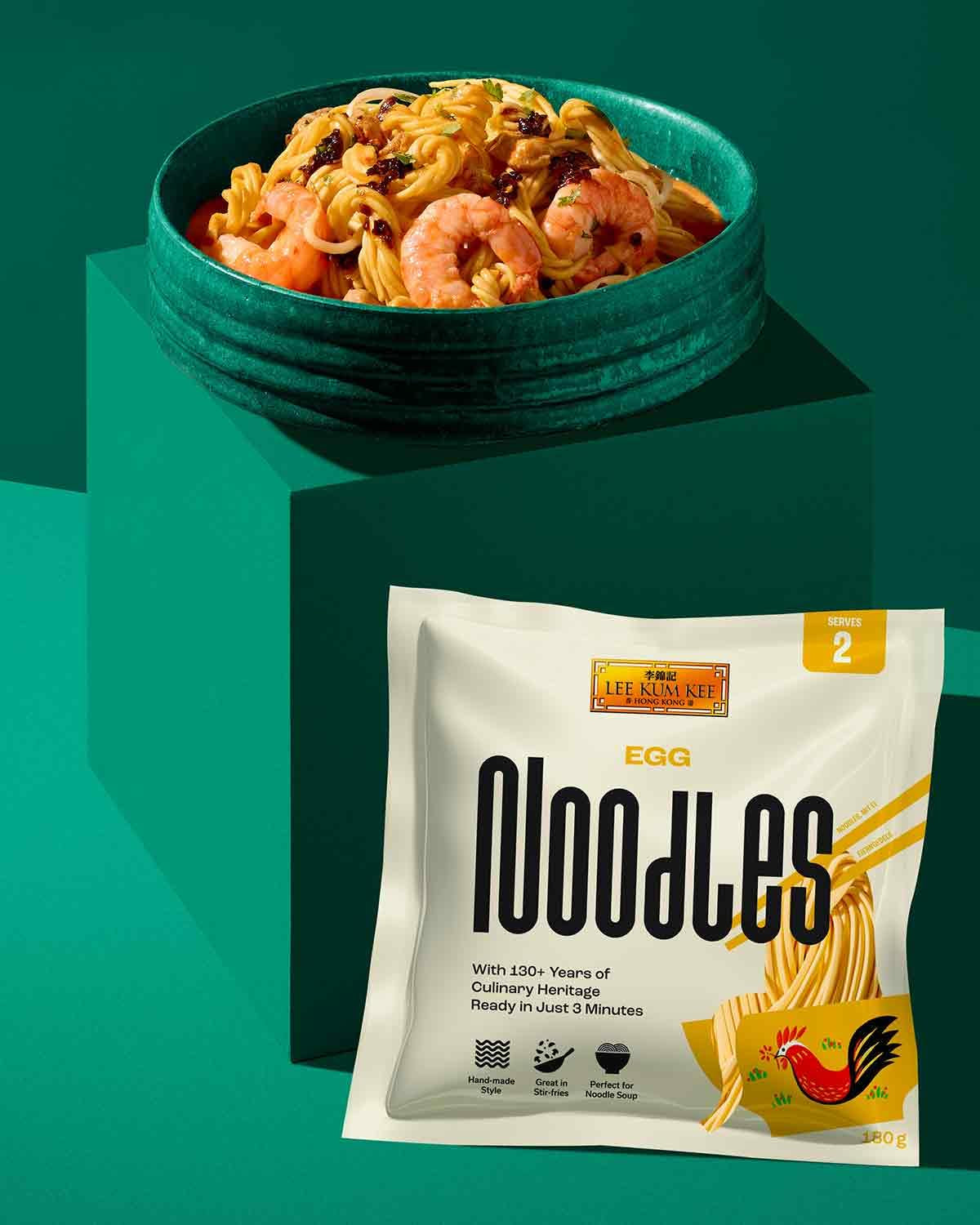 LEE KUM KEE tojásos tészta - Ázsiai tojásos tészta, a wok ételek és levesek klasszikusai, félszáraz tészta, 3 perc alatt kész, csomagonként két adag, 6 x 180 g-os gyűjtőcsomag