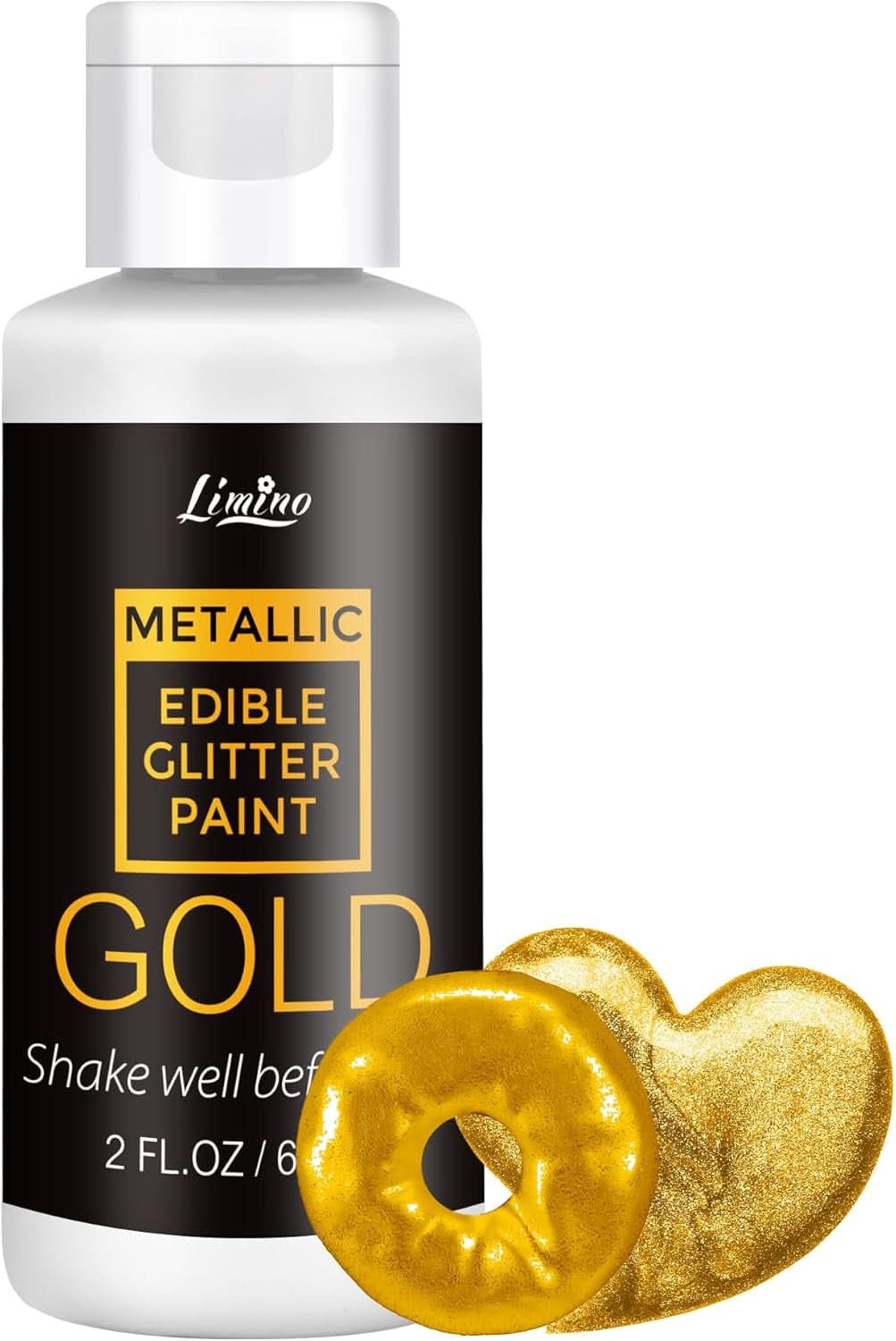 Folyékony ehető glitter, 60 ml Naty Shop Gold