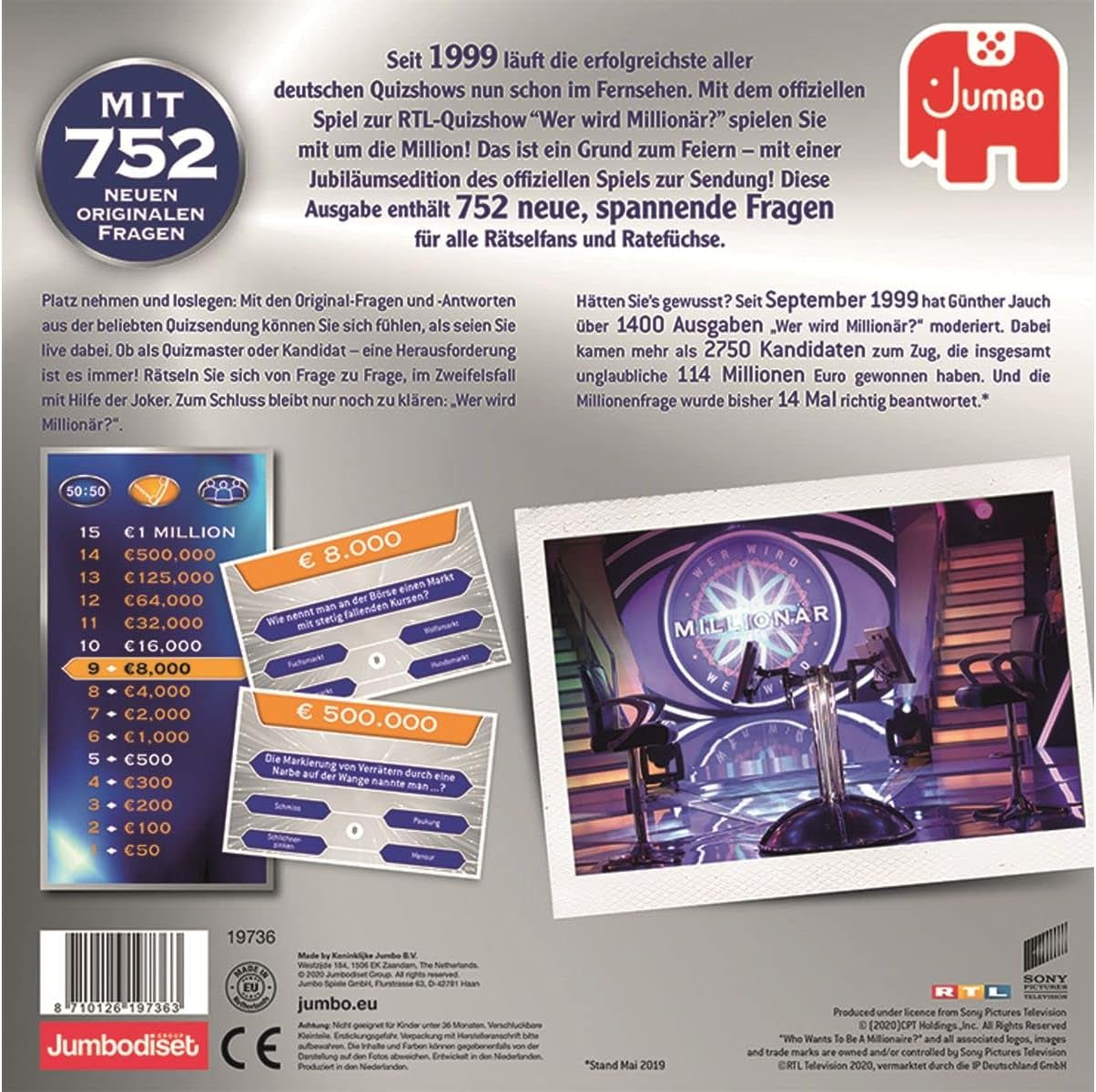 Jumbo Games 19736 játékok – Ki akar milliomos lenni – 20. évforduló – Társasjáték – 12 éven felülieknek