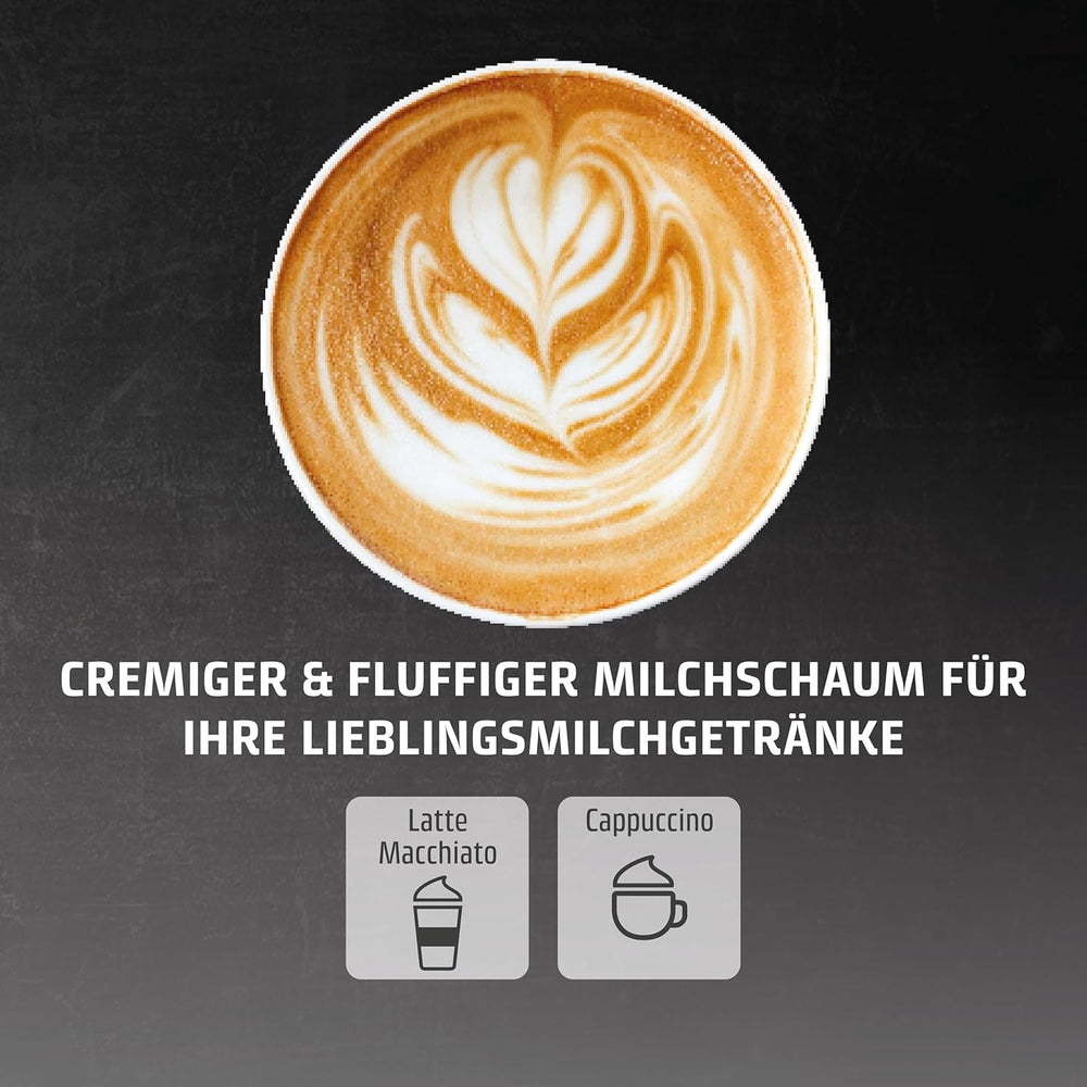CASO EspressoGourmet Crema - Espressor portafiltru cu spumator de lapte, espresso, cappuccino, portafiltru din oțel inoxidabil, pompă ULKA 20 bar, aparat de cafea, cafea măcinată, capsule ESE
