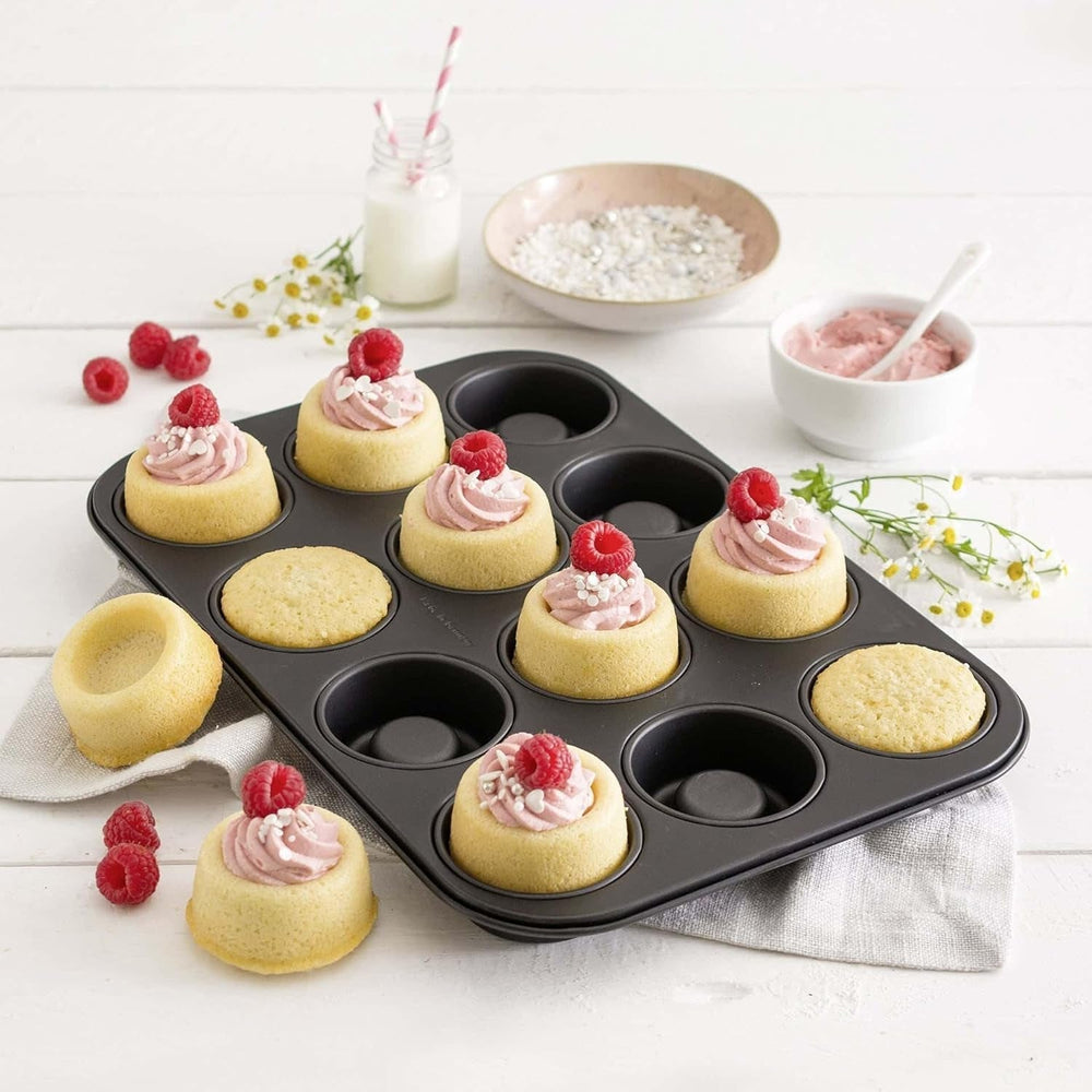 Zenker Cup-Cake-Backblech 12Er készlet – Premium Antihaftbeschichtung, Für Perfekte Cupcakes, 385X265X30Mm, Hitzebeständig Bis 230°C Formák és tálcák sütéshez Naty Shop
