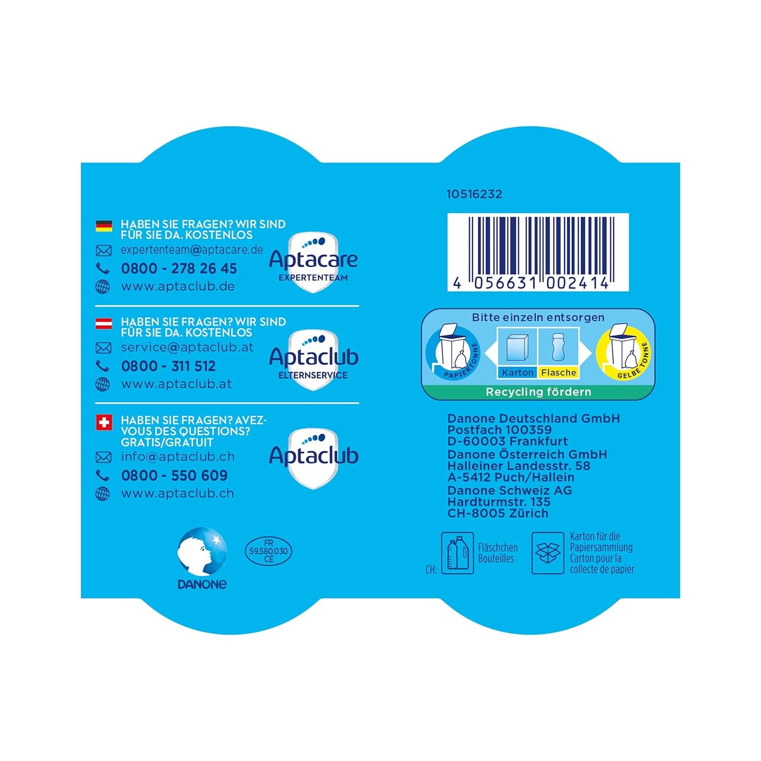 Aptamil Pronutra Pre - Csecsemőtápszer születéstől - Növényi olajokkal, pálmaolaj nélkül - 6 x 4 x 200 ml (4800 ml)